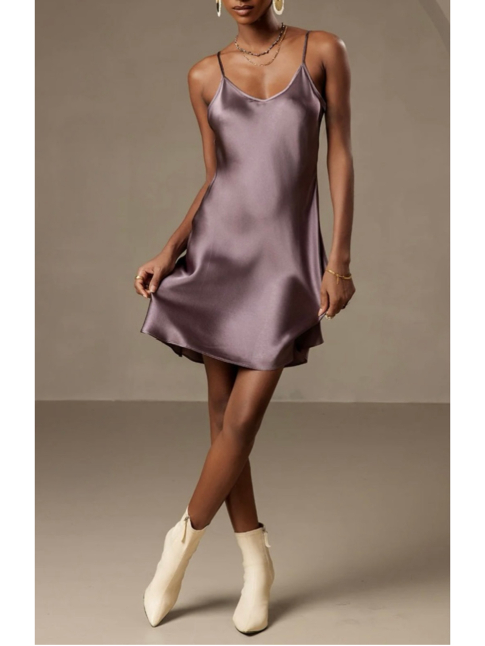 SILKSILKY Spaghetti Strap Pure 100% Silk Chemise Slip Short Dress size XL